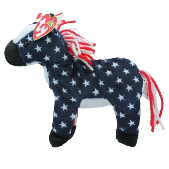 Ty Beanie Babies RARE  “Lefty” Star-Patterned Plush Horse! - Picture 8 of 8